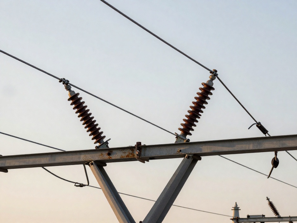 Фарфоровые изоляторы на линии